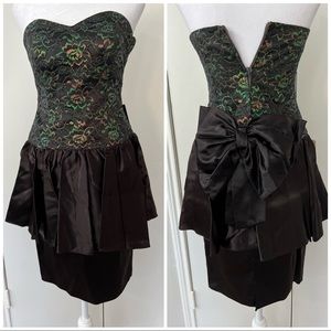 Vintage 80s Prom Black Dress